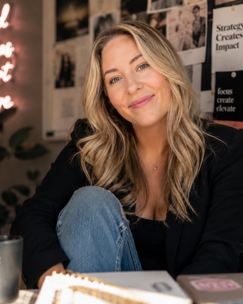 Amber Fugedi in her studio, marketing consultant based in Connecticut
